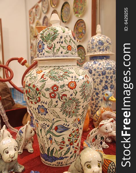 Hand made china vase on ceramics. Hand made china vase on ceramics