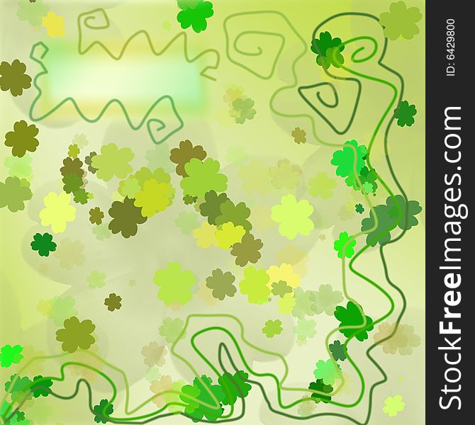 Colorful green abstract picture with many flowers. Colorful green abstract picture with many flowers