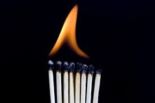 Matches Alight Royalty Free Stock Image