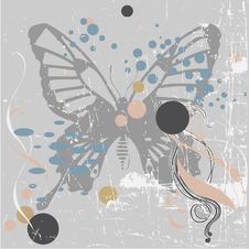 Vector Grunge Background With Butterfly Stock Photography Vector Grunge Background With Butterfly Stock Photography