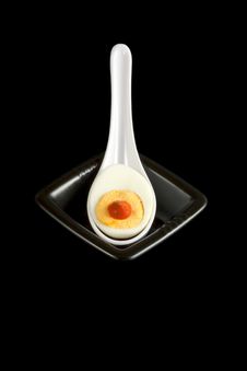 Boiled Egg In Black Stock Images