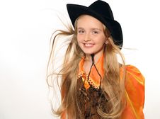 Smiling Cowgirl Portrait Stock Photo