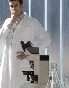 Young Scientist Thinking In His Lab Royalty Free Stock Photo Young Scientist Thinking In His Lab Royalty Free Stock Photo