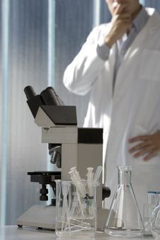 Young Scientist Thinking In His Lab Royalty Free Stock Photo Young Scientist Thinking In His Lab Royalty Free Stock Photo