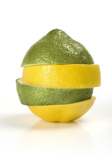 Lemon Lime Slices Stock Photo