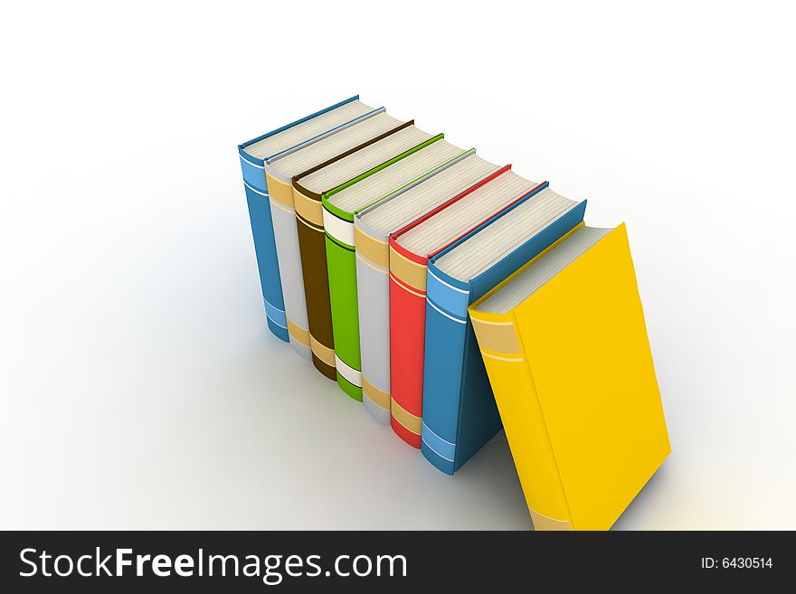 Pile of books - isolated on white background - photorealistic 3d render. Pile of books - isolated on white background - photorealistic 3d render