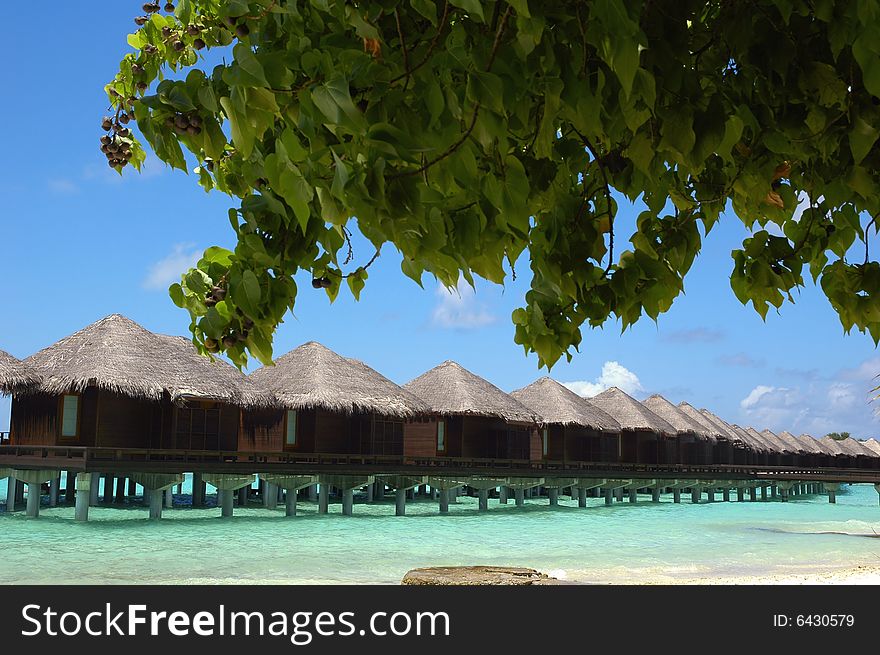 Water Bungalow on  maldivian island