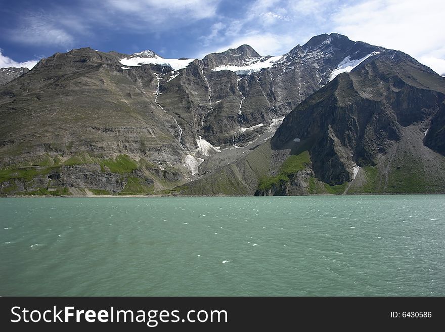 One of the water reservoirs of the Kaprun, Austria. One of the water reservoirs of the Kaprun, Austria