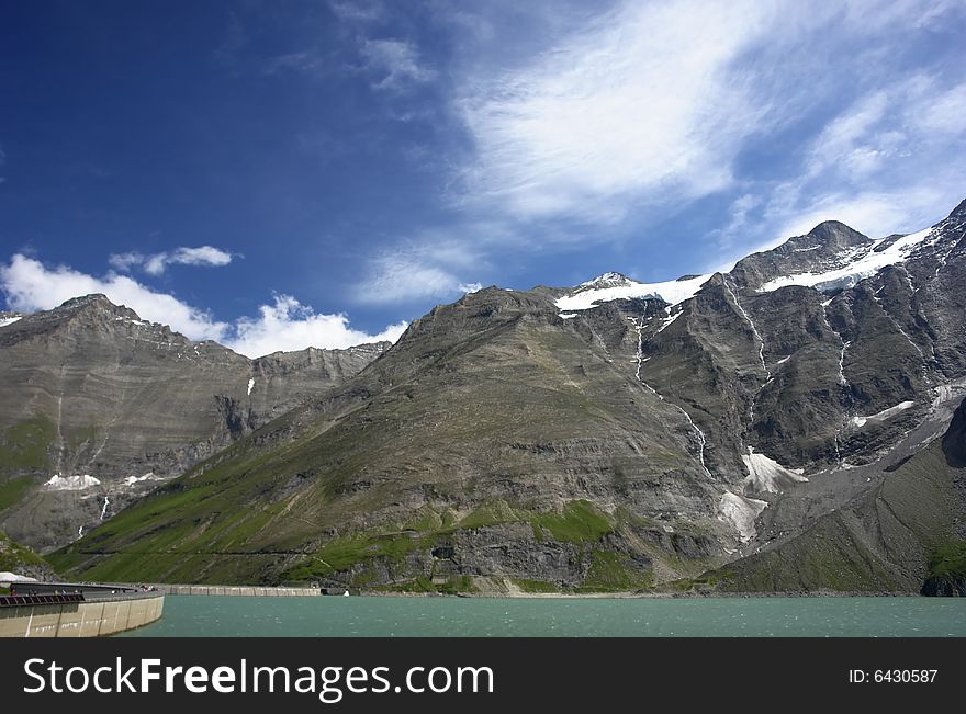 Kaprun water reservour in the Alps