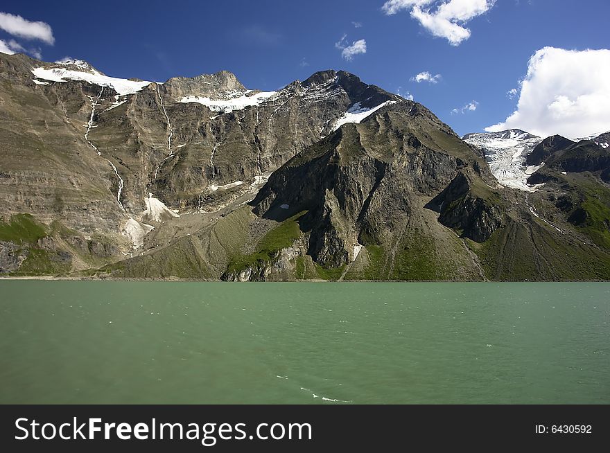 One of the water reservoirs of the Kaprun, Austria. One of the water reservoirs of the Kaprun, Austria