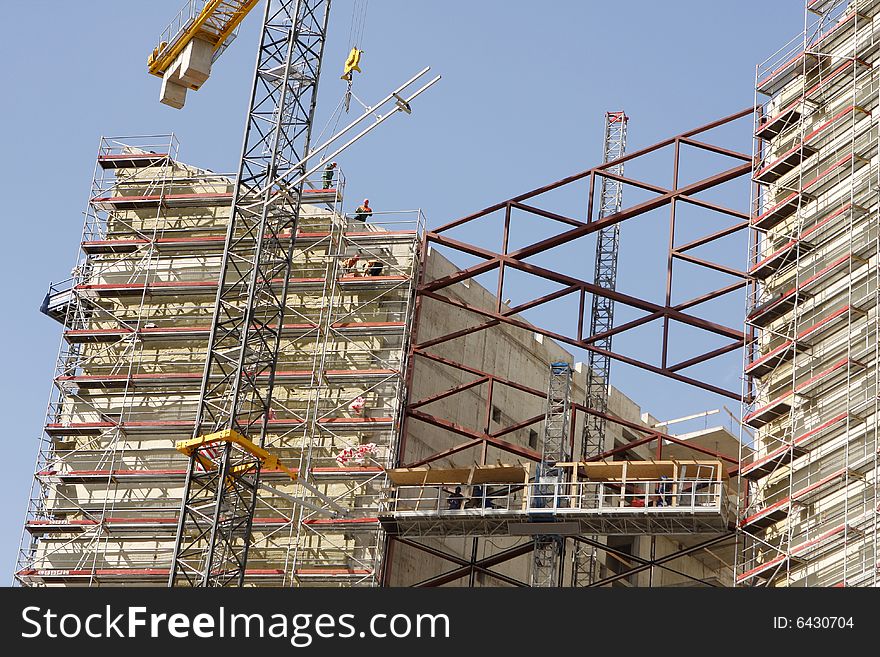 Crane at a house over construction