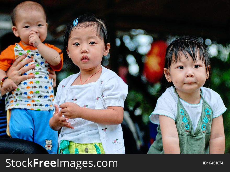 Group of three lovely children. Group of three lovely children