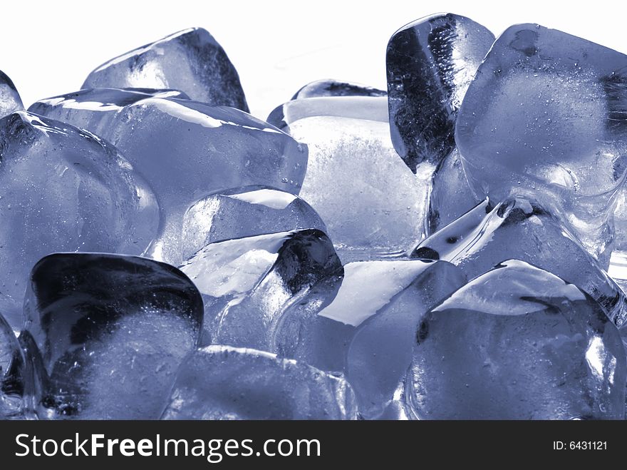 Ice cubes in black background