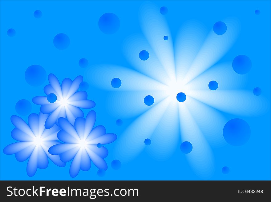 Several blue flowers and pattern formed cute background , vector illustration. Several blue flowers and pattern formed cute background , vector illustration.