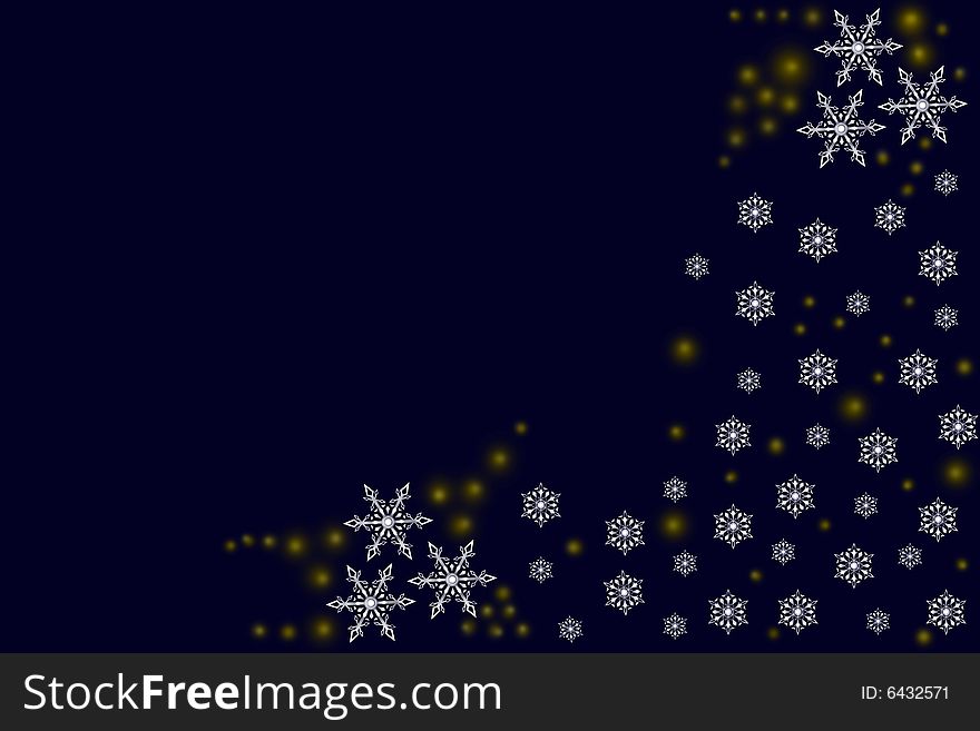 Abstract seasonal and holiday background with snowflakes, copy space