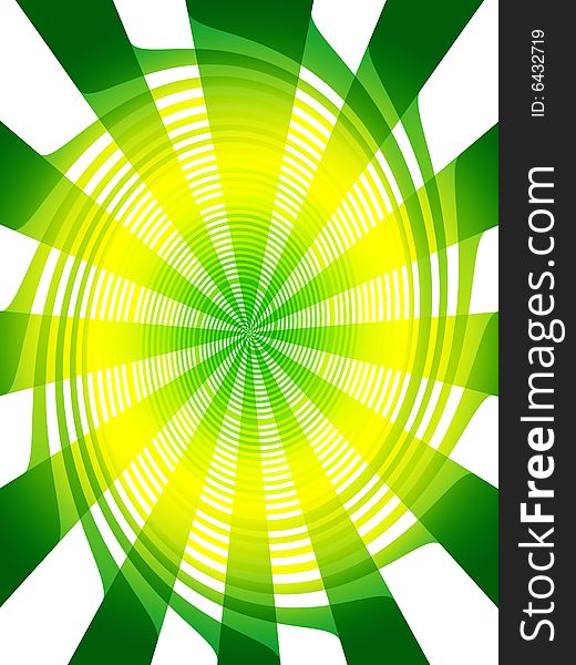 Abstract Swirl Green Yellow Background