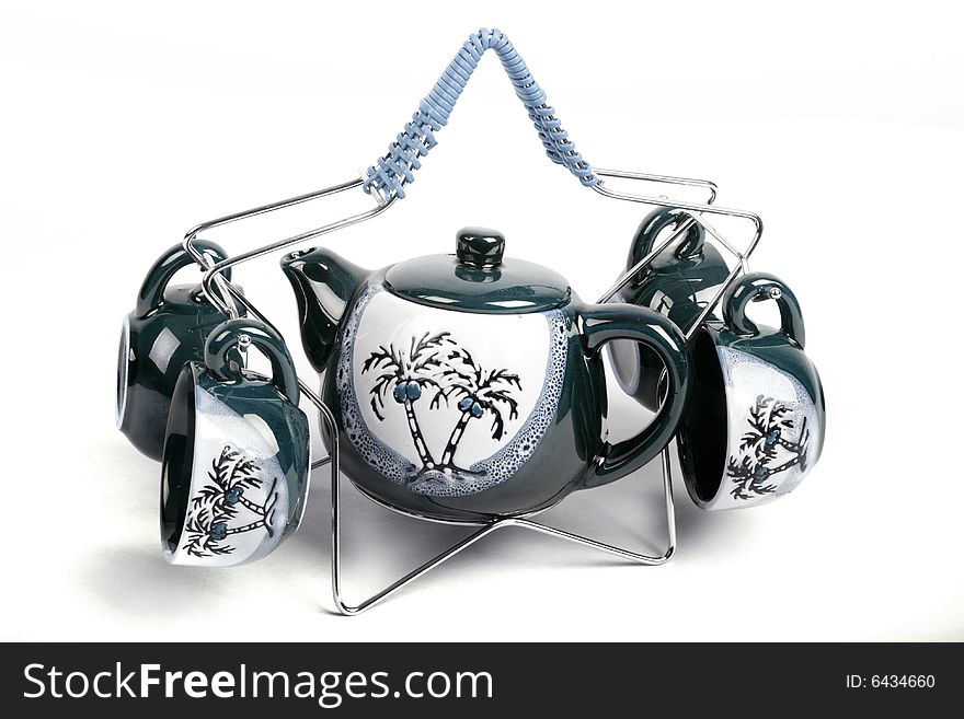 Teapot and cups