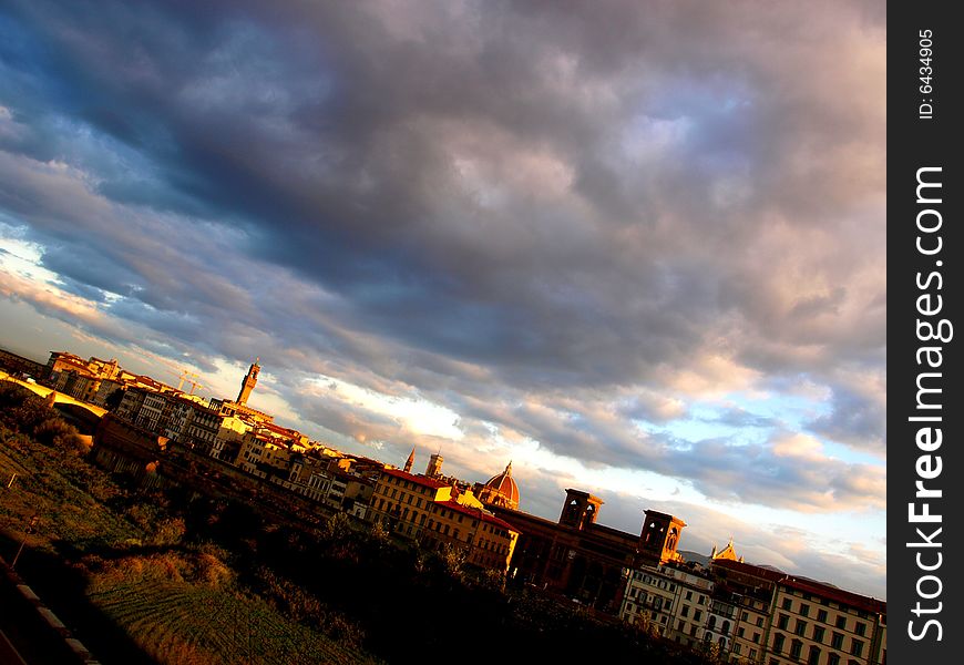 A view of Florence and Arno river. A view of Florence and Arno river