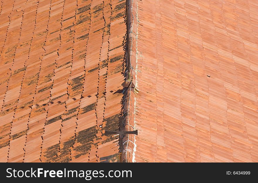 Abstract red tile roof background