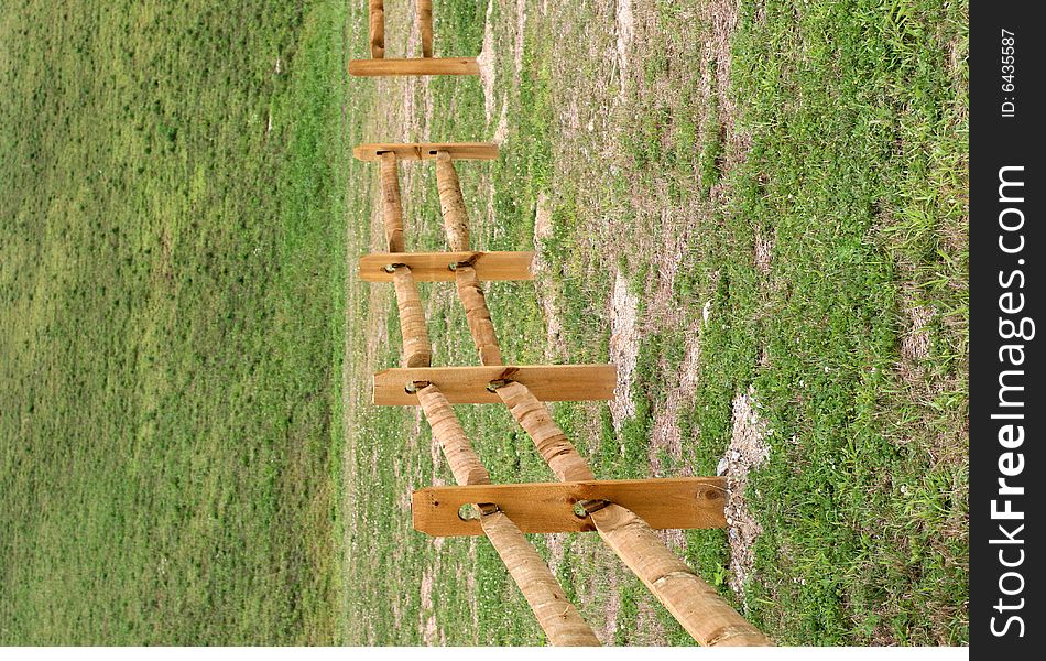 Wooden fence and a green grass