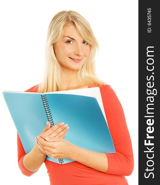 Teenage Girl With Notebooks