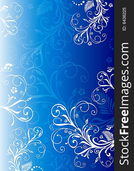 Drawing a floral border  on the blue background