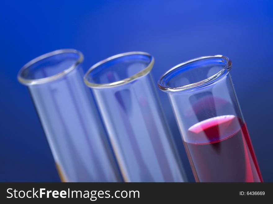 Flasks in the chemical laboratory