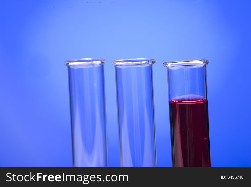 Flasks in the chemical laboratory