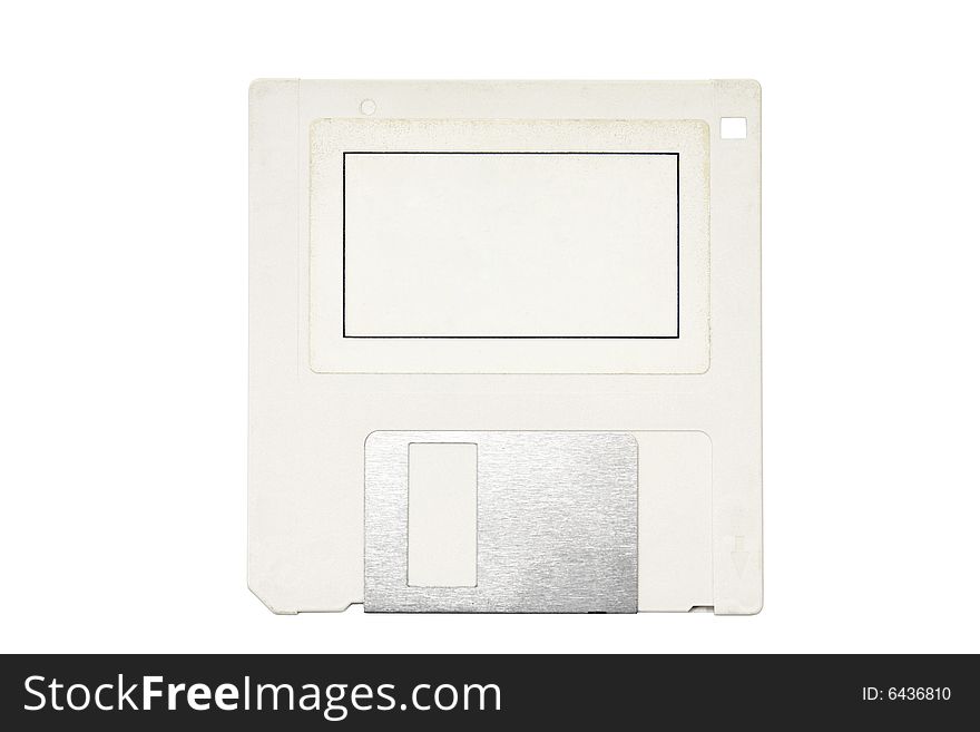 Old floppy disk isolated on white