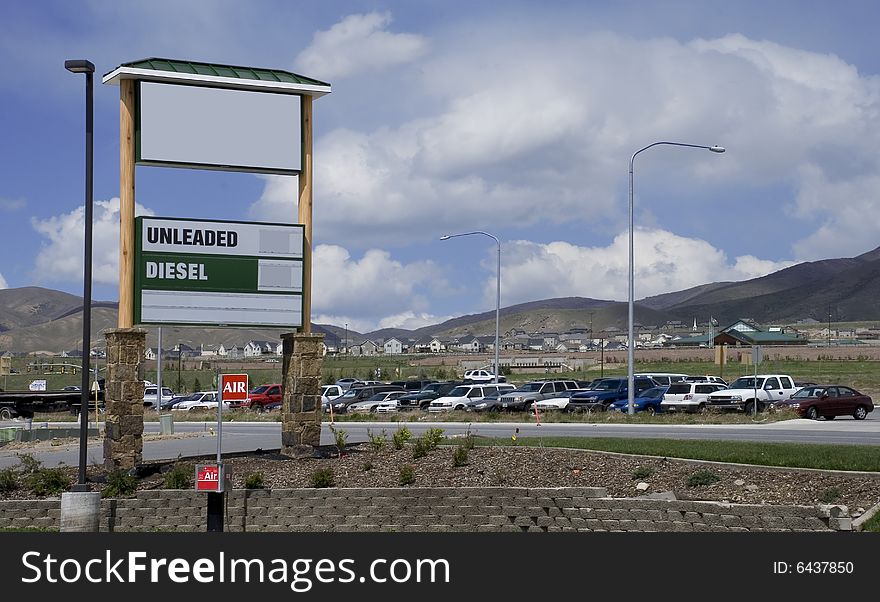 Gas Station sign that is blank so you can fill in your own prices. Gas Station sign that is blank so you can fill in your own prices.