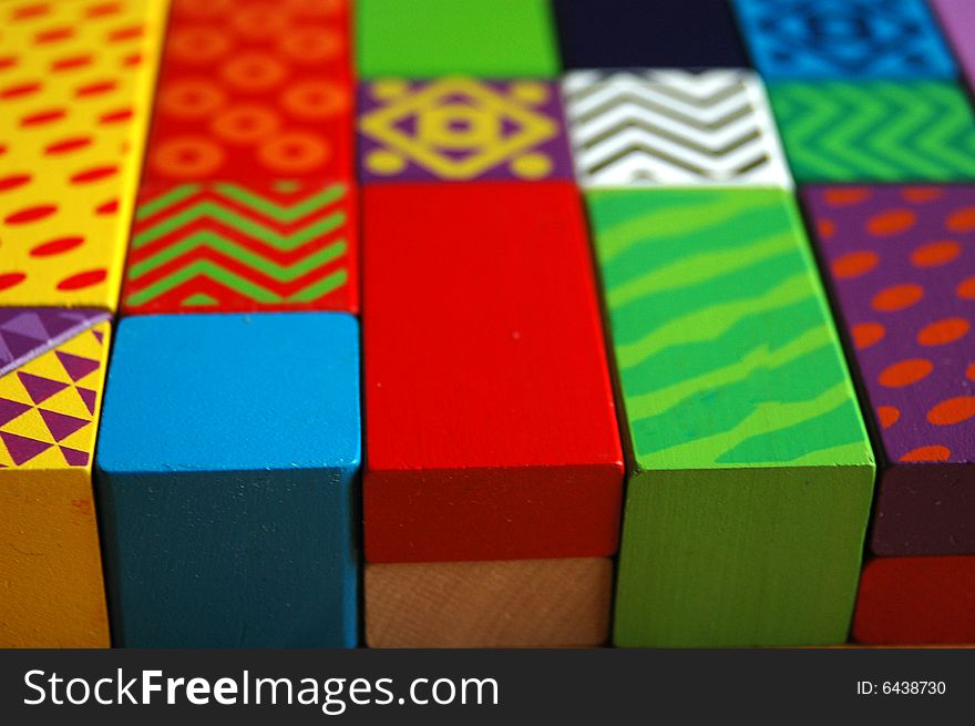 Abstract colorful wooden blocks background