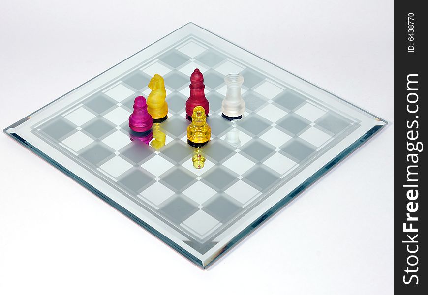 Chess Game in Glas board. Chess Game in Glas board