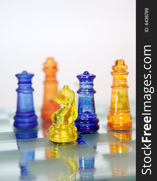 Chess Game in Glas board. Chess Game in Glas board