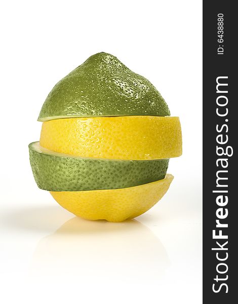 Slices of lemons and limes. Slices of lemons and limes