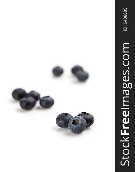 Fresh blueberries isolated on a white background