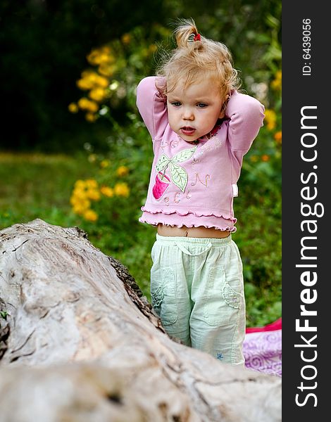 Portrait of a child. Little baby-girl outdoors. Portrait of a child. Little baby-girl outdoors.