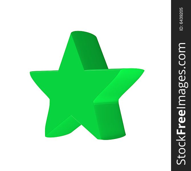 3d green star - a computer generated image. 3d green star - a computer generated image