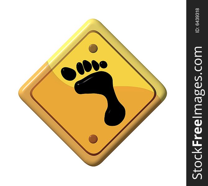 Foot sign - a computer generated image