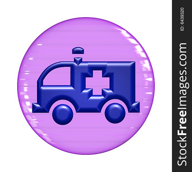 Ambulance web button - a computer generated image