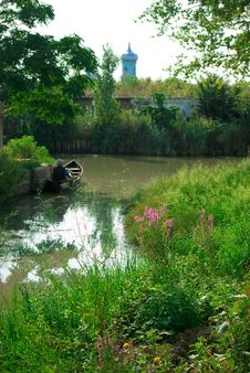 Traditional Wooden Boat On The River Stock Photos Traditional Wooden Boat On The River Stock Photos