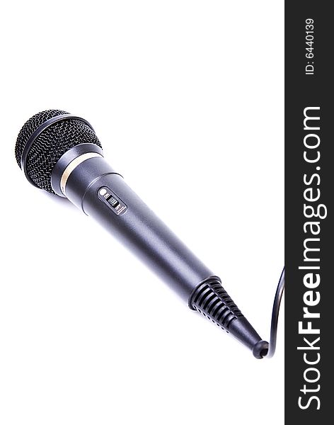 Classic microphone on white background isolated