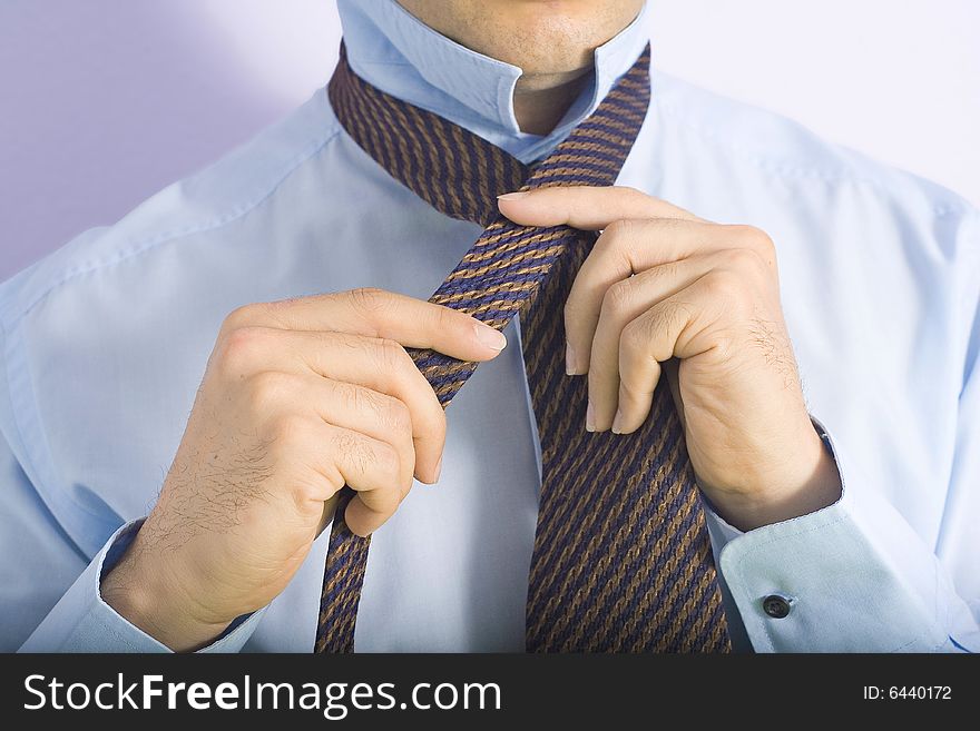 Businessman dressing suit jacket and tie offices