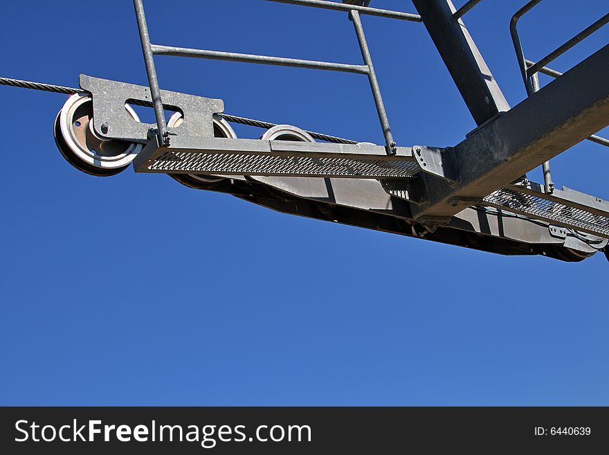 Vivid details of this sheave train on a gondola aerial lift