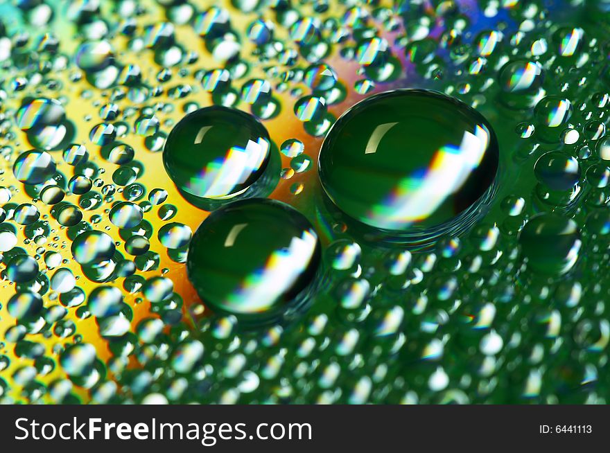 Close-up of water-drops on glass background