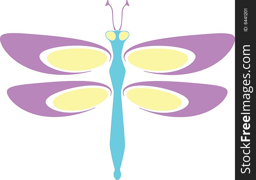 Retro inspired nouveau style dragonfly . Retro inspired nouveau style dragonfly .