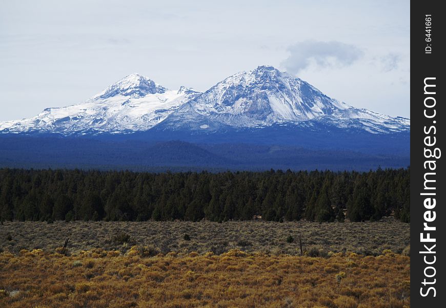 Some of the three sisters mountains in Central Oregon. Some of the three sisters mountains in Central Oregon