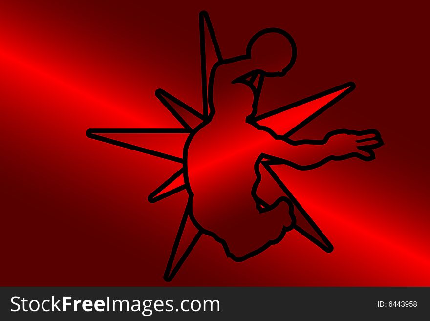 Basketball star, abstract vector illustration