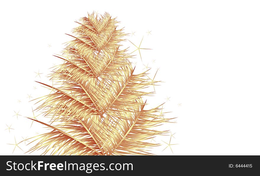 Christmas tree with stars, vector illustration