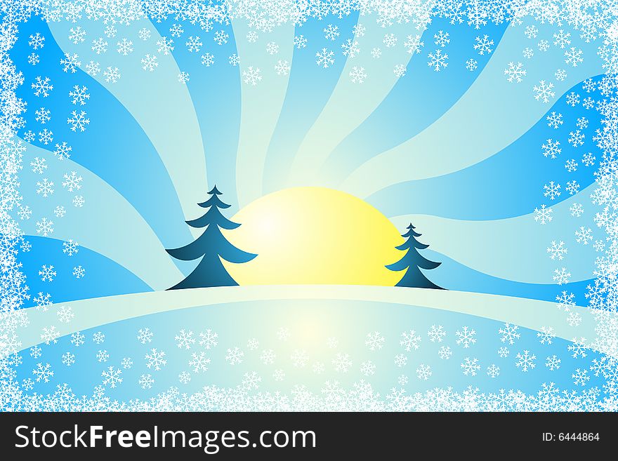 Vector illustration of Christmas Trees