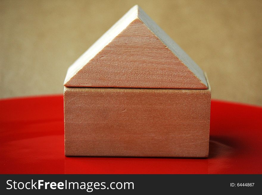 Wooden blocks house housing market concept